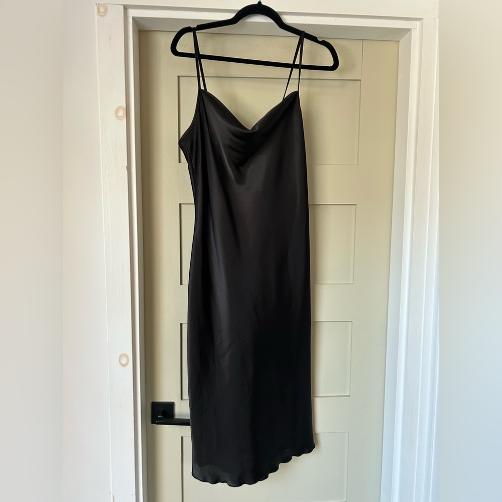 bebe Black Cowlneck Midi Dress